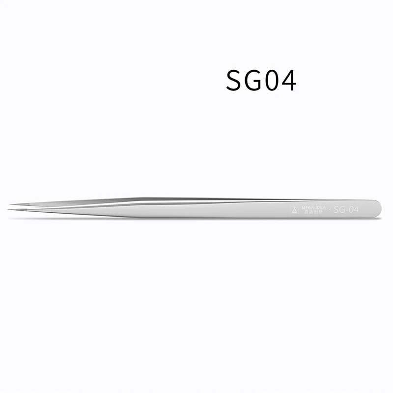 QIANLI – pince à épiler Non magnétique à pointe pôle, en acier inoxydable, pour Clip de réparation de téléphone portable, outil à vis à fil volant, SG04, MEGA-IDEA