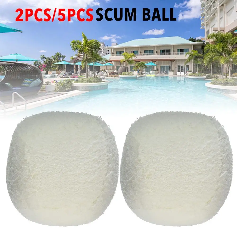 2/5pcs Swimming Pool Cleaner Eliminating Reusable Scum Ball Outdoor Backyard Swimming Pool Spa Fiber Scum Ball