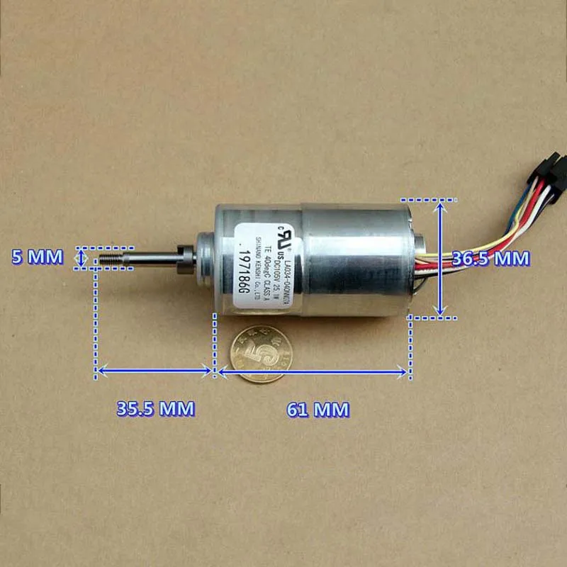 SHINANO LA034-040NN07A 3-phase 8-wire Előszoba brushless Elektromos motoros Kontra golyós Jelentőség Messzemenő Emberpár Egyenáram 105V 25W mikro motoros