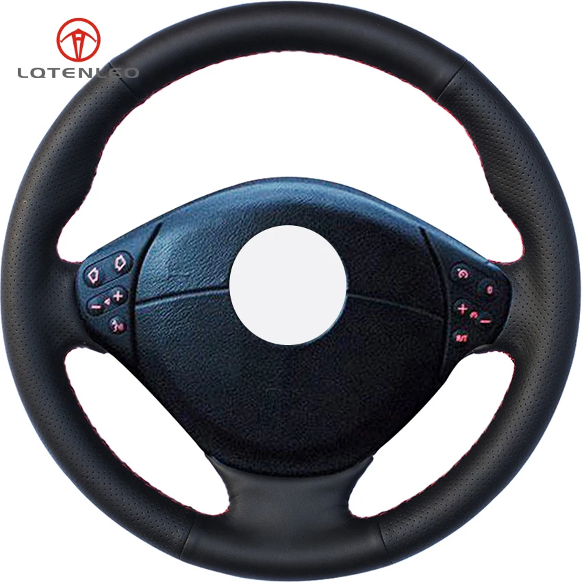 LQTENLEO Black Artificial Leather Steering Wheel Cover for BMW M Sport E36 Z3 M3 E36/5 E36/7 E36/8 E31 E39 E38 M5 E39 1995-2002