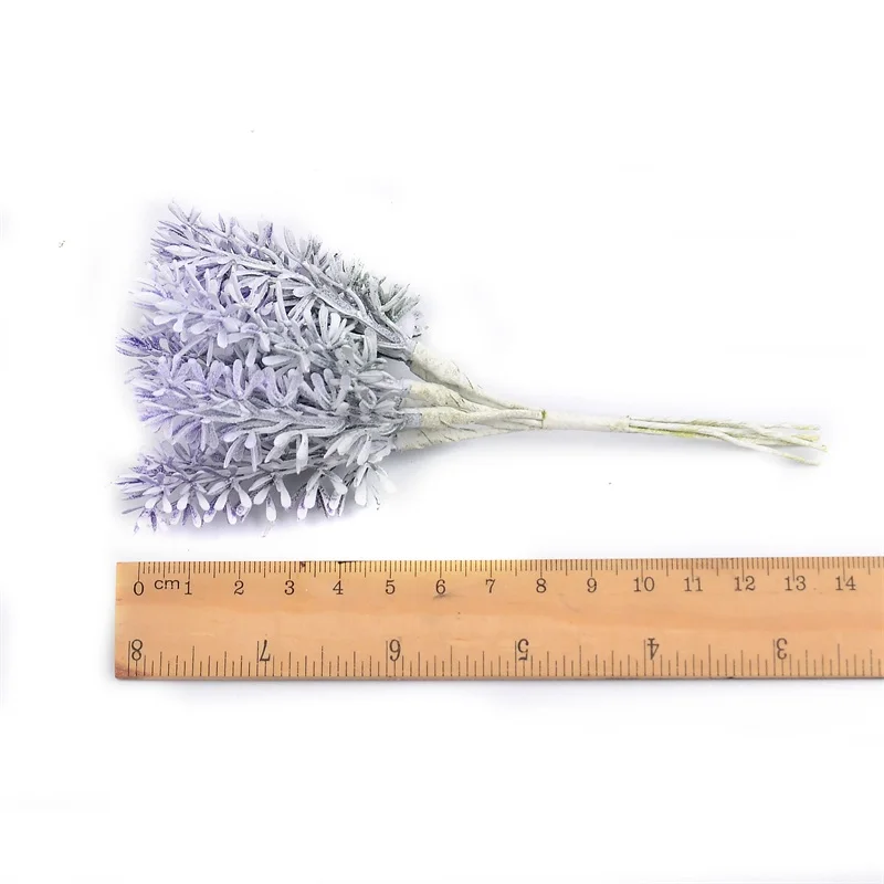 6/30Pcs/lot Mini Plastic Lavender for Wedding Christmas Home Decoration Artificial Flowers DIY Handcraft Gift Fake Flowers