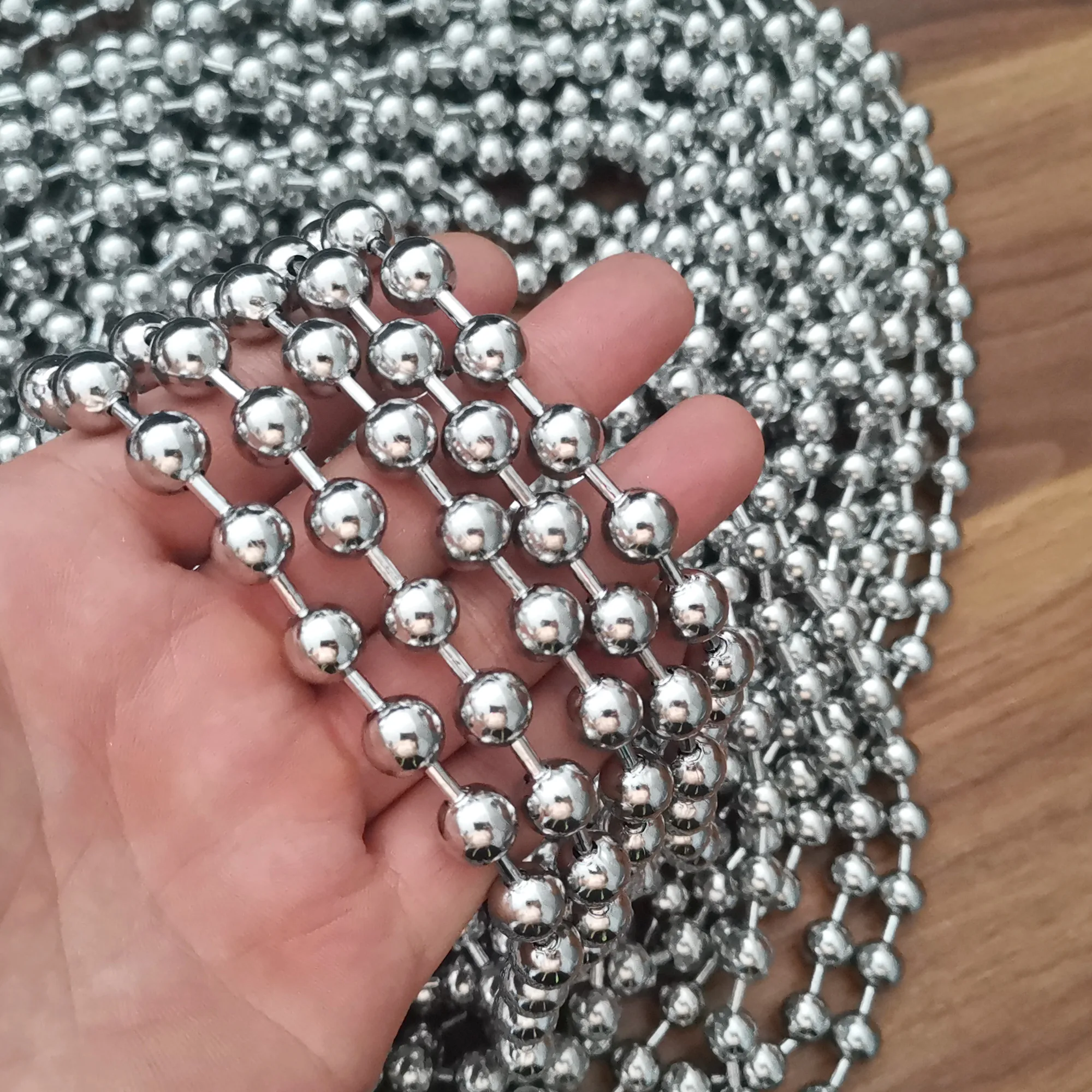 Lot 5meter 6/8/10mm huge High Quality Stainless Steel Ball Bead Chain Necklace Jewelry findings Dog tag chain  Cool