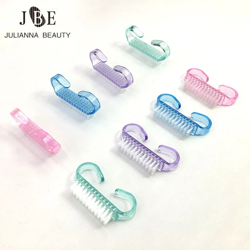 

20Pcs Color mixing Nail Cleaning Brush Finger Nail Care Dust Clean Handle Scrubbing Brush Tool File Manicure Pedicure Tools Nail