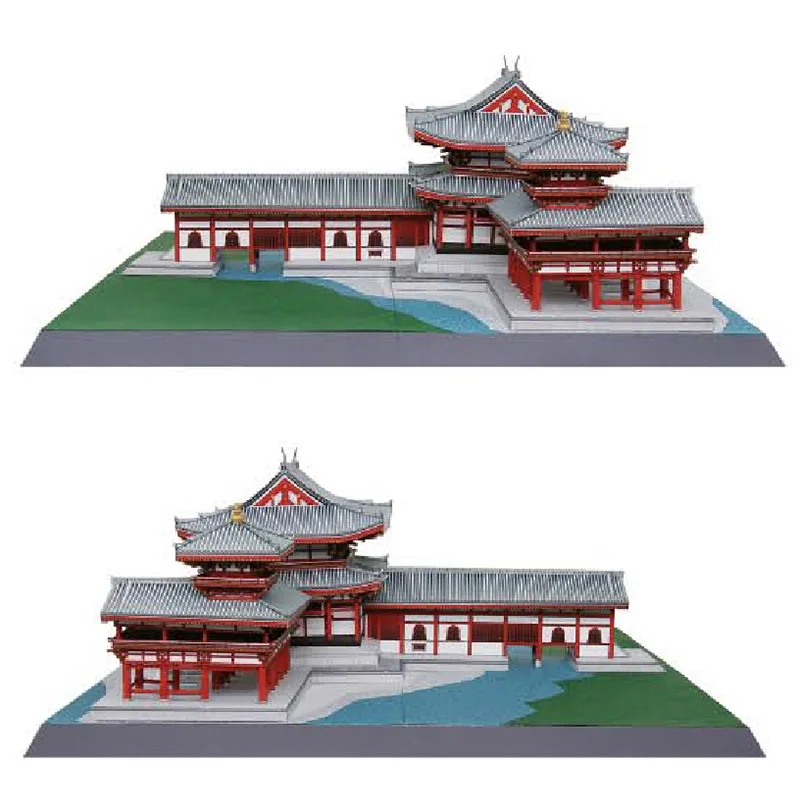 اليابان Byodoin معبد فينيكس قاعة ثلاثية الأبعاد ورقة نموذج البيت Papercraft لتقوم بها بنفسك الفن اوريغامي بناء في سن المراهقة الكبار اليدوية الحرفية اللعب QD-181