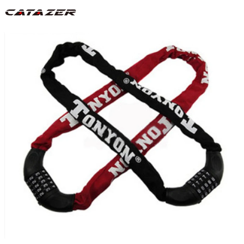 Catazer Bicycle Lock Padlock Code Chain Lock Digital Security Code Anti-theft for Bicycle Cycling Accessories Bicycle Lock