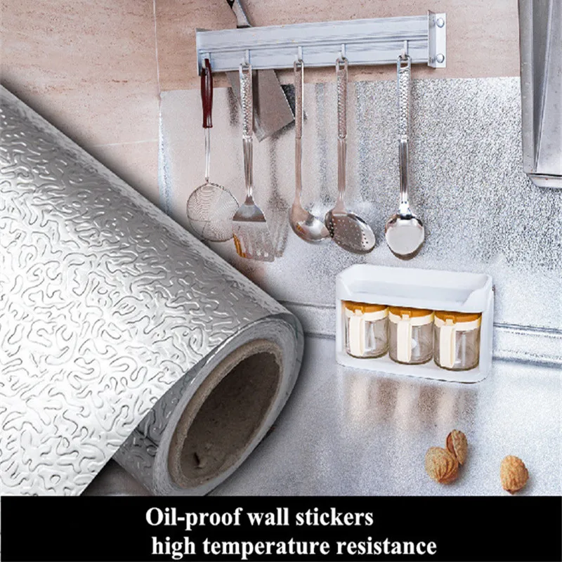 Thickened Aluminum Foil Paper Stickers, Waterproof, Oil-proof, Thickened Cabinet, High Temperature, Kitchen