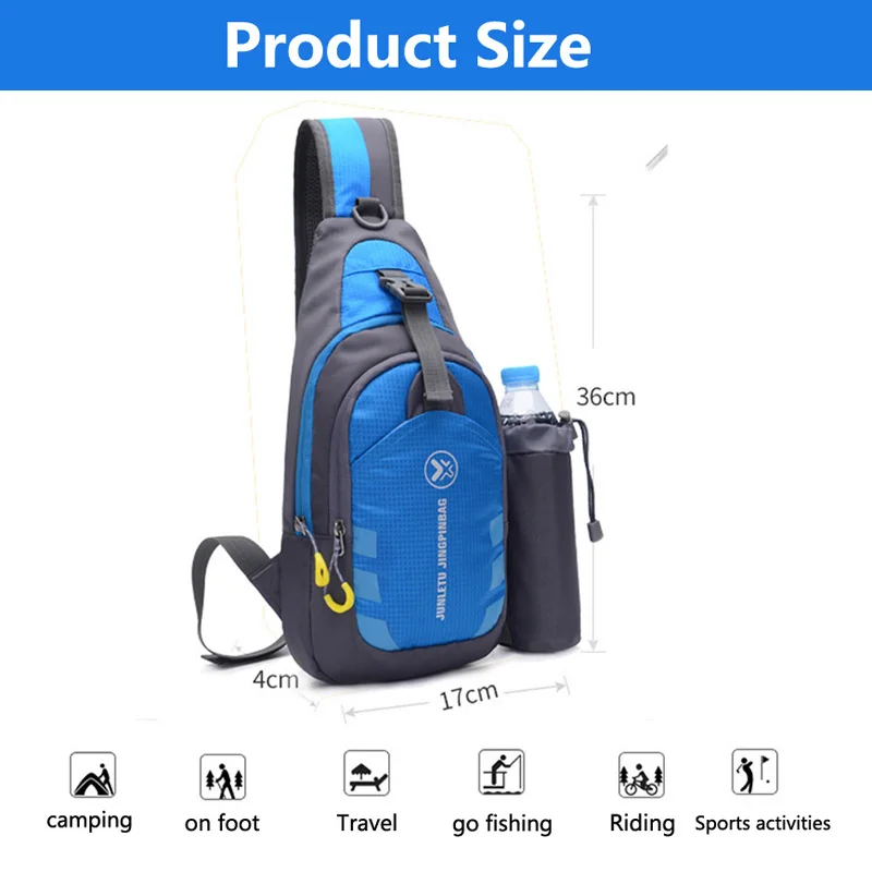 Outdoor Sports Sling Fanny Pack Waterproof Hiking Backpack Daypack Bike Cycling Fitness Crossbody Chest Bag for Men Women