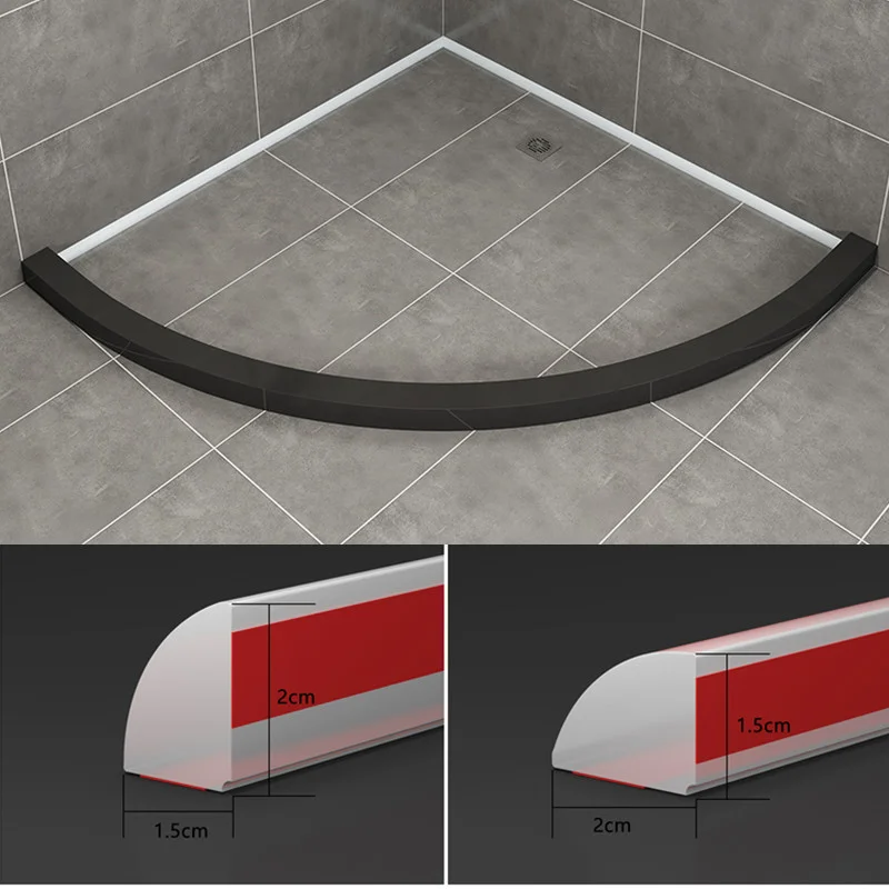 

Silicone bathroom floor water stopper shower flood barrier rubber Dam water blocker retaining strip barriera acqua removibile