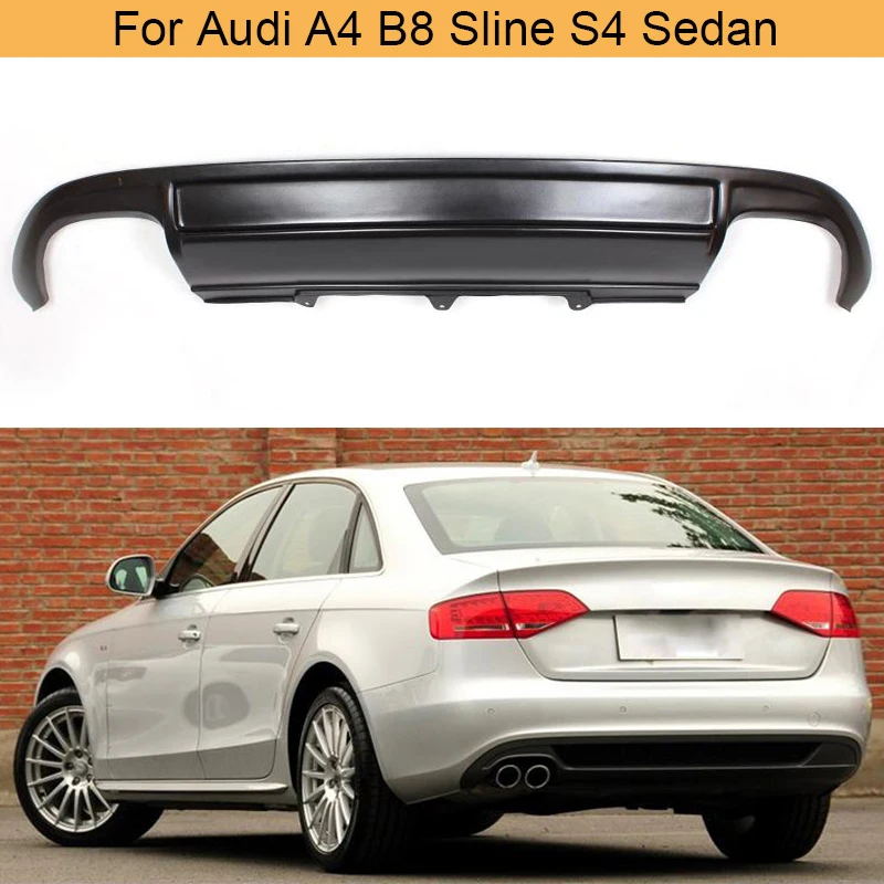 

FRP Black Car Rear Bumper Diffuser Lip Spoiler For Audi A4 B8 S4 Sline Sedan 2009-2012 Rear Bumper Diffuser Lip 2 Side 4 Outlet