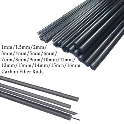 16pcs/Lot High Strength Carbon Fiber Rods Tube 1mm-16mm For RC Plane Fix-Wing Quadcopter Kit Fishing Rod DIY Part (0.5meter)