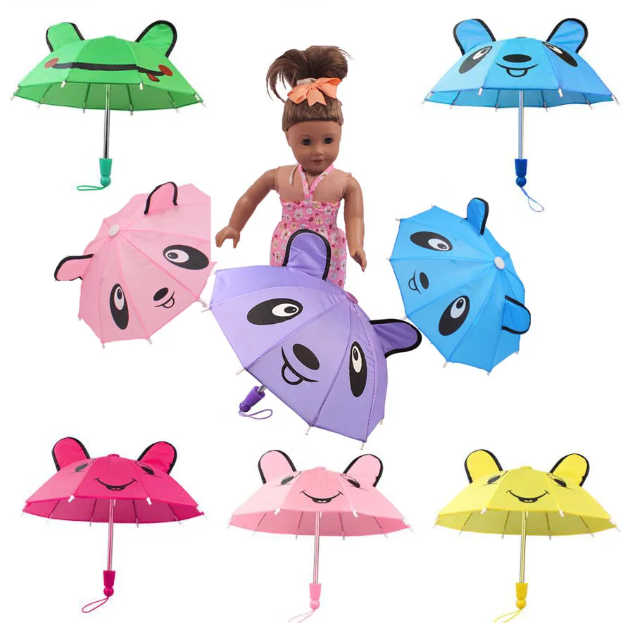 Umbrella Accessories For 18 inch Baby Girl Born Dolls Handmade Outdoor Gift Toys Accessories For children J0241