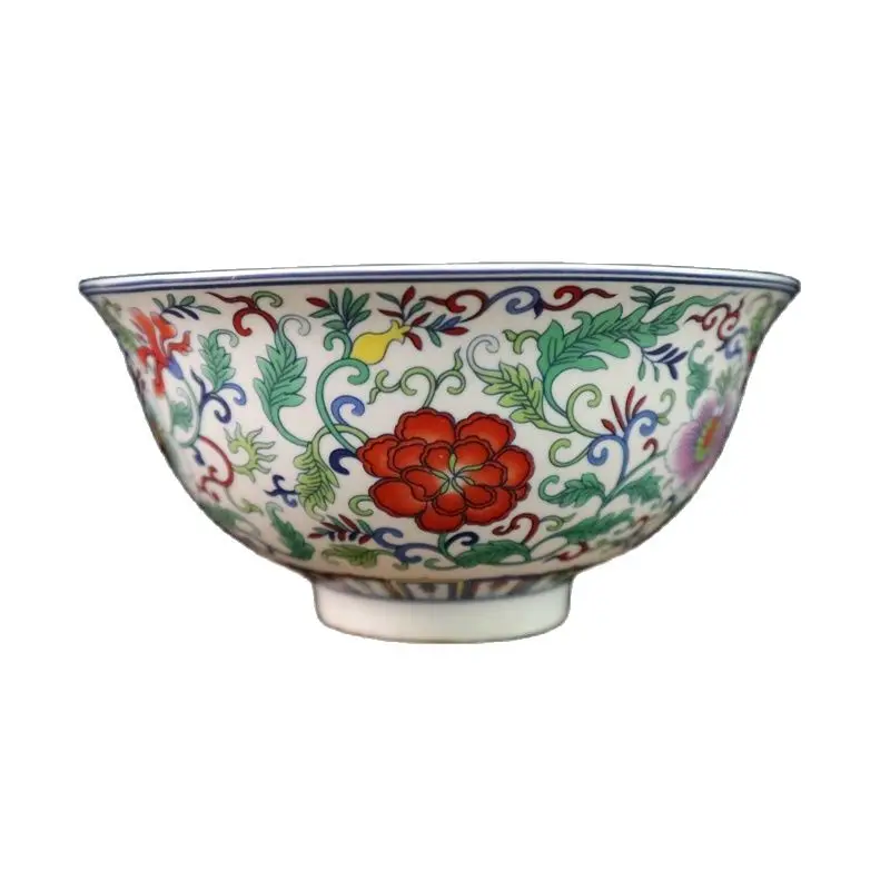 Chinese Old Porcelain Pastel Painting Subshrubby Peony Flower Pattern Bowls