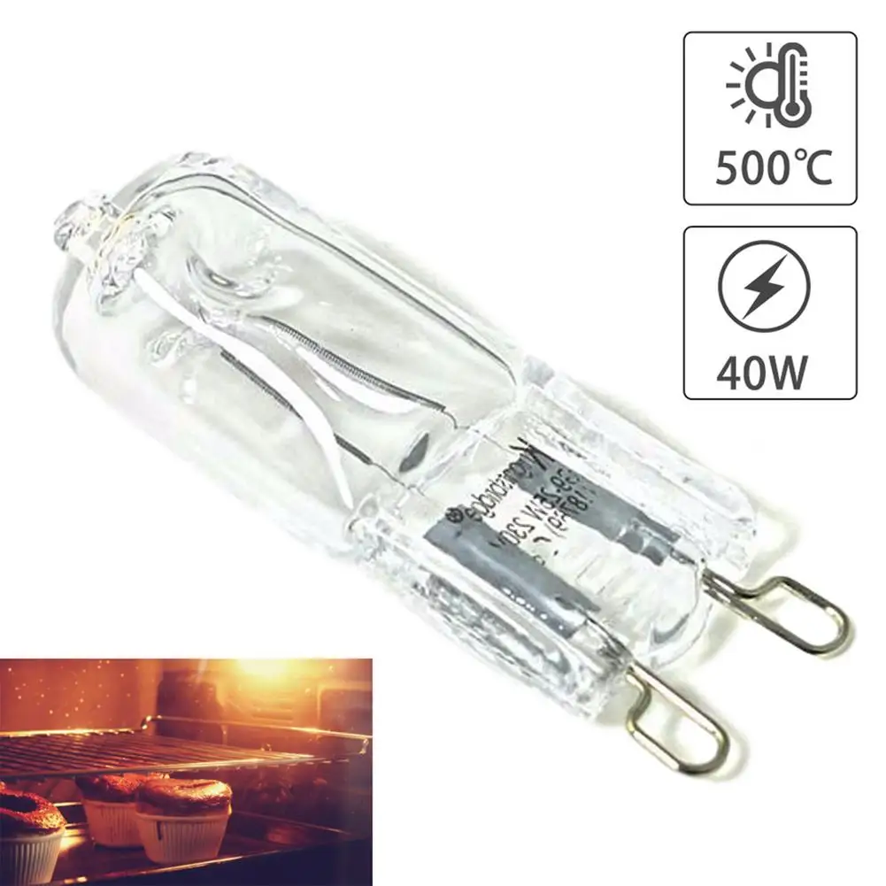 1/2pcs G9 Oven Lamp High Temperature Resistant Durable Halogen Oven Lamp 500℃ Steam Box Anchor Lamp Oven Lighting Bulb 40w