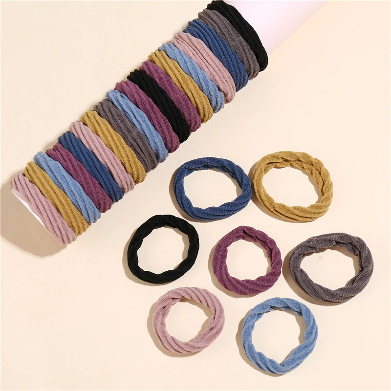 

10PCS Fashion Solid Color Scrunchie Women Korean Elastic Hair Bands For Girls Rubber Ties Ponytail Holder Hair Accesorios Mujer