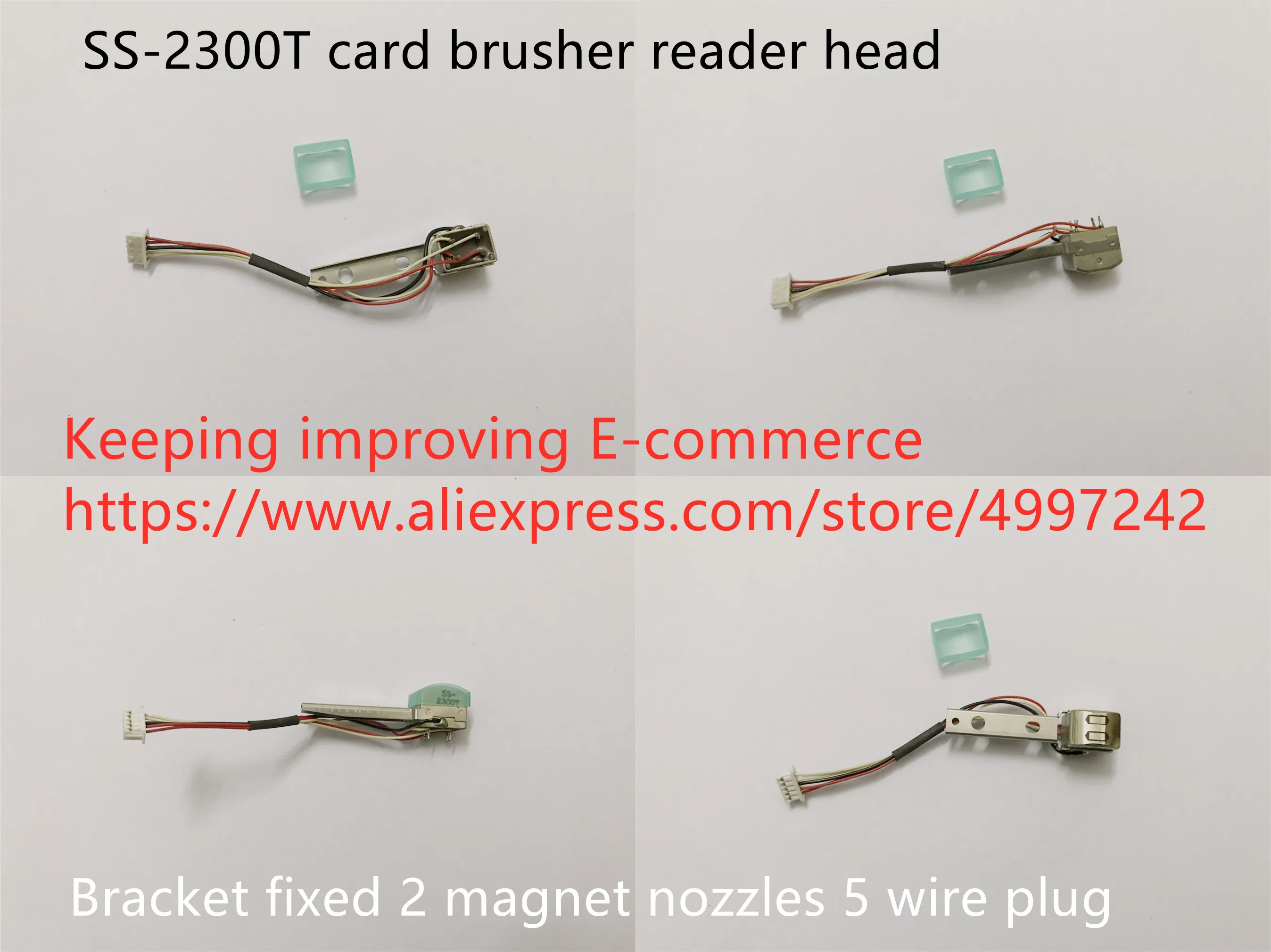 Original new 100% SS-2300T card brusher reader head bracket fixed 2-magnet nozzles 5-wire plug sensor switch