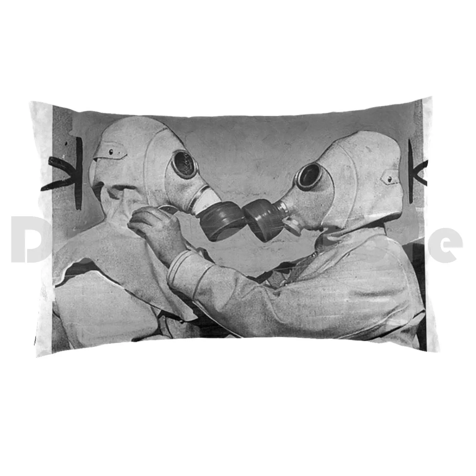 Iv Gas Pillow Case Printed 35x50 Gas Gas Black And White Iigm Wwii Partner Women