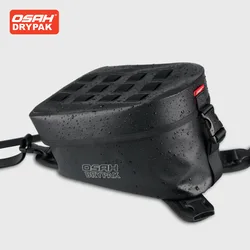 OSAH-Bolsa de combustible para motocicleta, caja de almacenamiento de tanque de 6L, bolsa superior delantera de motocicleta, bolsa de aceite, navegación de teléfono, negro, impermeable, accesorios de Motor