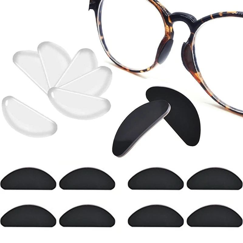 25Pairs Glasses Nose Pads Adhesive Silicone Nose Pads Non-slip White Thin Nosepads for Glasses Eyeglasses Eyewear Accessories