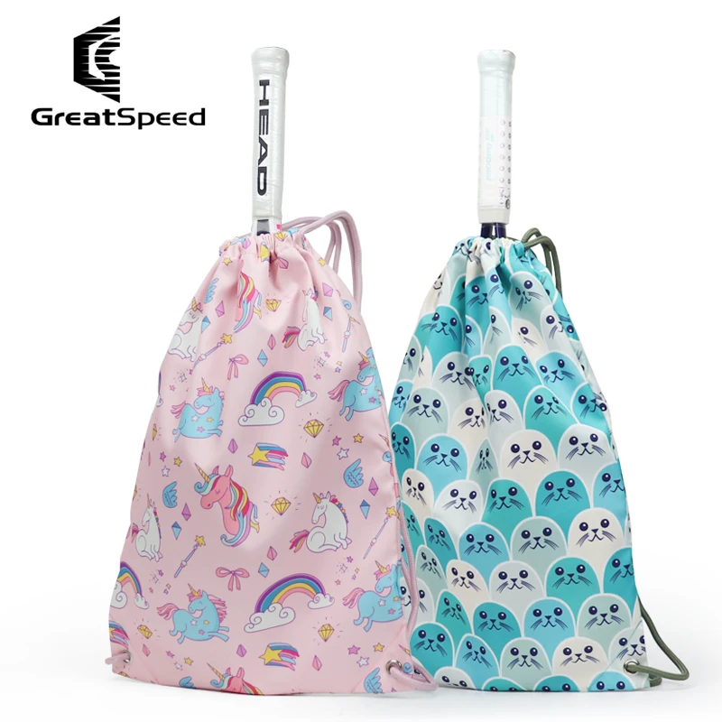 New Pink Blue Tennis Bag GreatSpeed Fashion Tennis Squash Badminton Drawstring Backpack Outdoor Fitness Sports Travel Yoga Bags