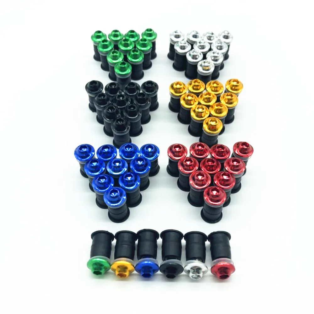 10PCS 6 Colors CNC Windscreen Windshield Bolt Screw Nut Kits Motorbike Mounting Universal  Fastener Kit