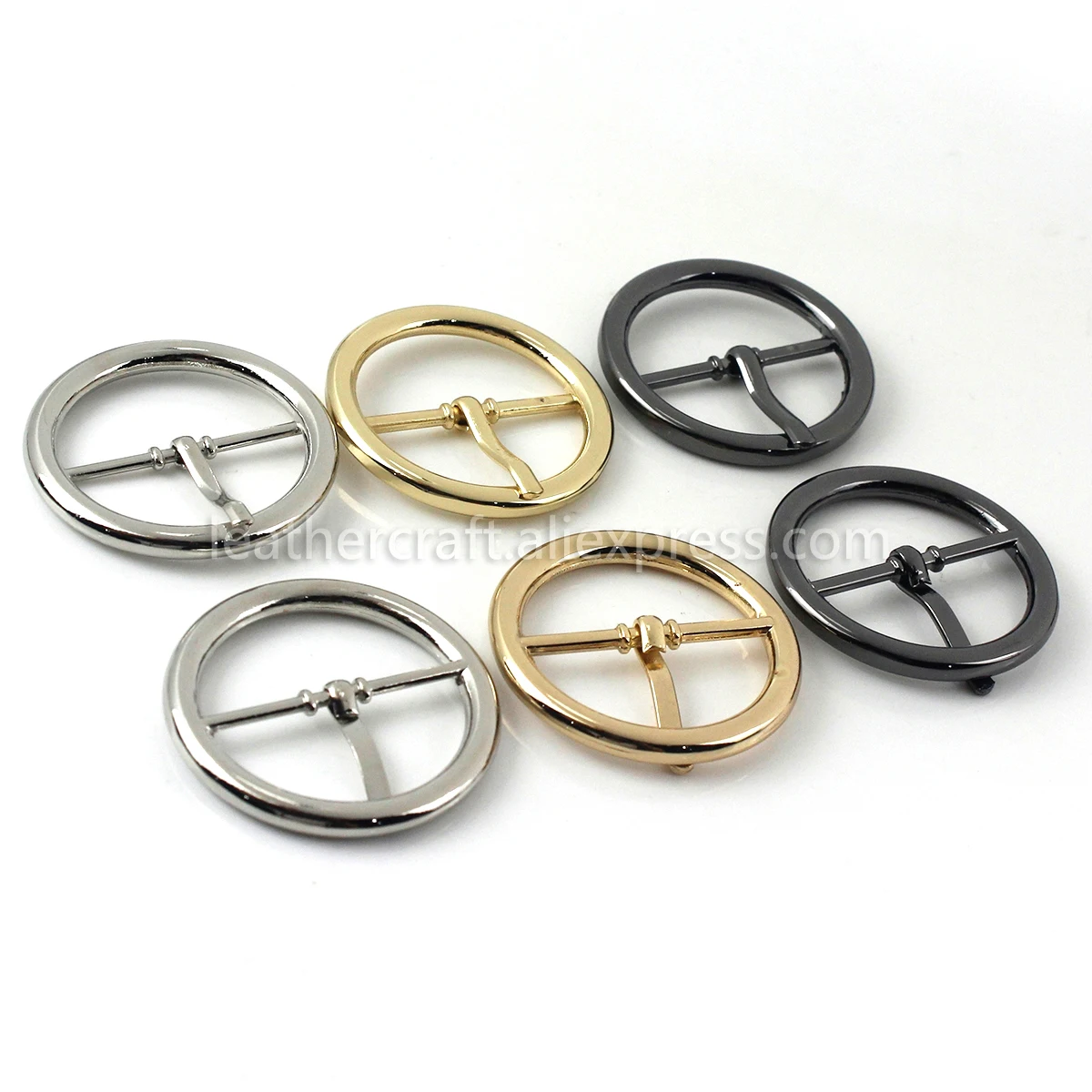 1Pcs Metalen Ronde Gesp Center Bar Enkele Pin Gesp Canvas Riem Leer Craft Accessoire