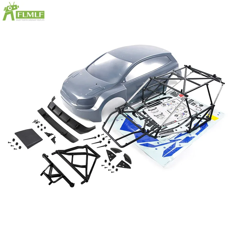 Body Shell Kit with Anti-roll Cage Fit for 1/5 ROVAN ROFUN RF5 WRC Rally Rc Car Games Toys Parts