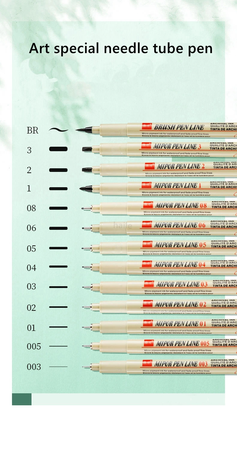 1/2/3 Stück Pigma Micron Stift 003 005 01 02 03 04 05 08 1.0 2 3 Pinsel Art Sketch Marker Pen für Manga Soft Fineliner Zeichnung – Detail 7