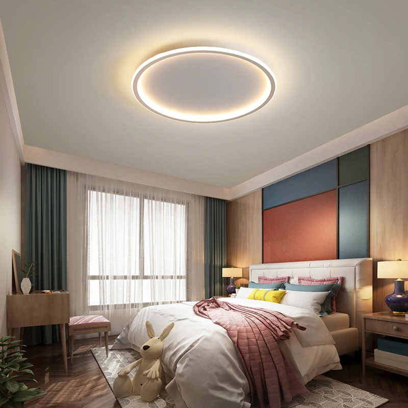 Led Ceiling Lamps Living Room Bedroom Kitchen Ceiling Lighting Rectangular Round Square Black White Bedroom Closet Light Fixture