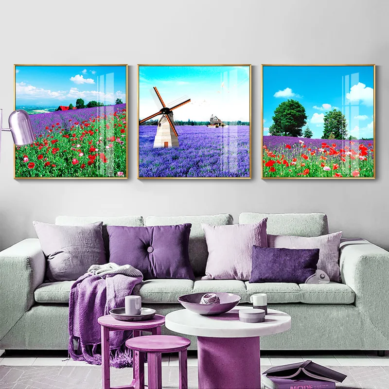 Scandinavian Lavender Flowers Poster Modern Canvas Painting Green Posters and Prints Home Decoration Bedroom Wall Art Pictures