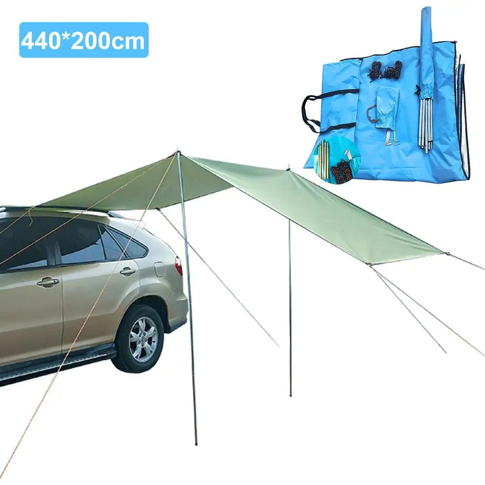 Portable Car Side Awning Rooftop Tent Sun Shelter Shade 300X150CM SUV Camping Canopy Outdoor Travel Hiking Tents Accessories Kit