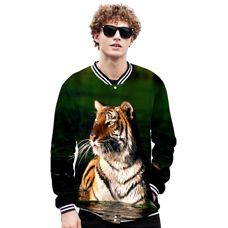 Animal Tiger Costume 3d Baseball Jacket Coat Men Women Hoodie Sweatshirts Daily Casual Long Sleeve Homme 3D Hoodies Jackets Tops