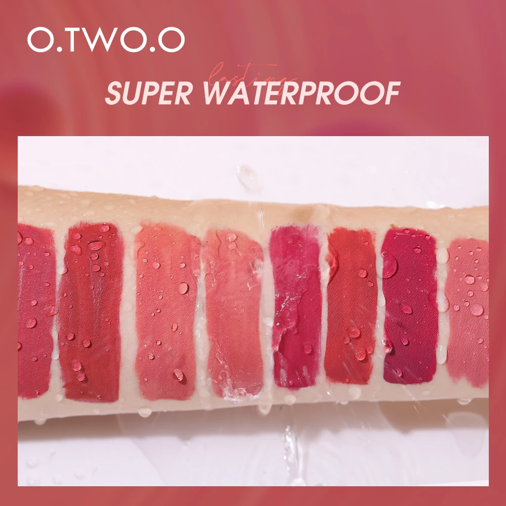 O.TWO.O 12 Colors Liquid Lip Gloss Tint Velvet Matte Lipstick Waterproof Long Lasting Nonstick Cup Makeup Cosmetics For Women