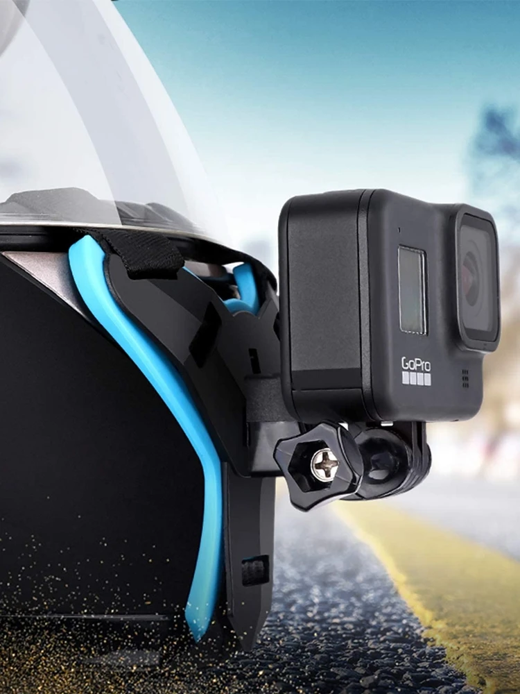 Support de sangle de casque pour Gopro Hero 11 10 9 8 7 6 5 4 3, support de caméra de sport d'action Yi, support complet pour moto, accessoires