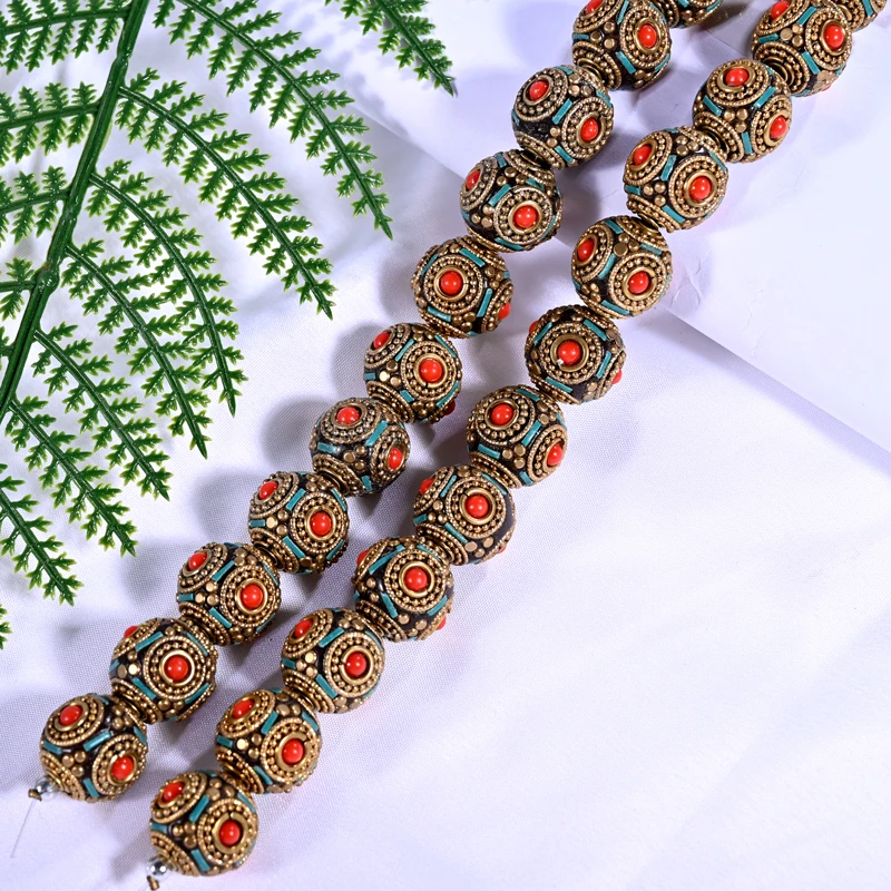 Vintage Golden Beads Metal Round Loose Beads Used for Jewelry Making DIY Bracelets Necklaces Handicraft Accessories