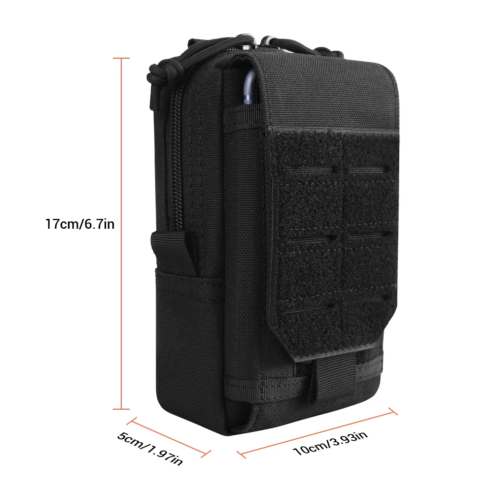 Tactical Cell Phone Holster Pouch Smartphone Pouches EDC Cellphone Case Molle Gadget Bag Molle Attachment Belt Holder Waist Bag