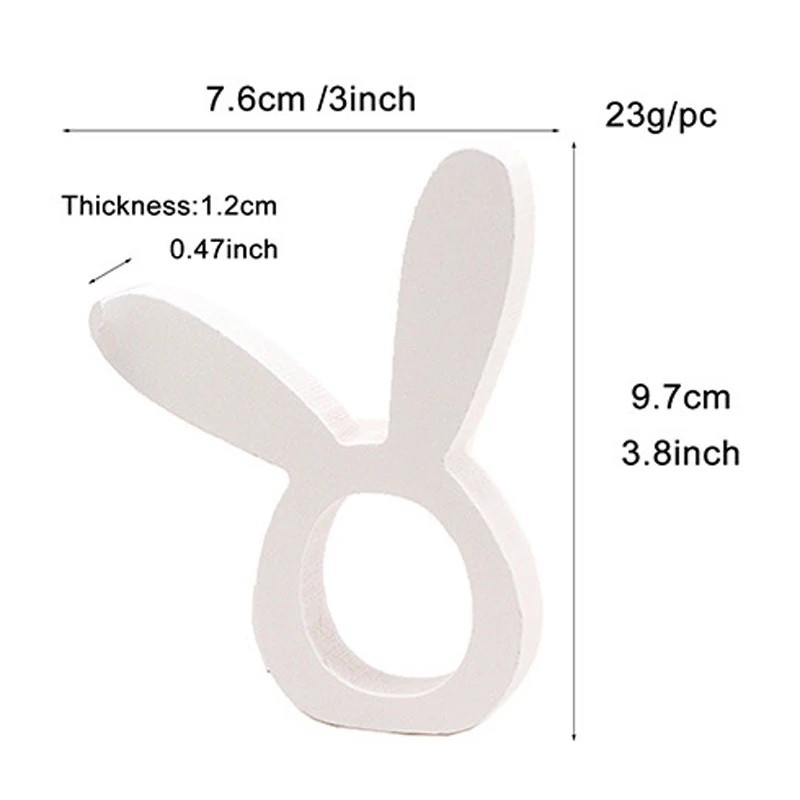 Soportes de anillo de servilleta de Pascua, Decoración de mesa de oreja de conejo para el hogar, anillo de tejido de orejas de conejo de madera, artesanía de madera feliz Pascua, 1/4 piezas
