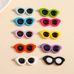 Plastic Cartoon Cool Sunglasses Charms Pendants for DIY Jewelry Making Accessories Handmade Keychain Bracelet Earring Charms