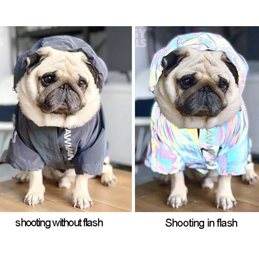 Fashion Pet Dog Clothes Cool Colorful Reflective Coat Waterproof Reflective Pet Jacket Dog Cat Coat for Small Medium Large Dogs