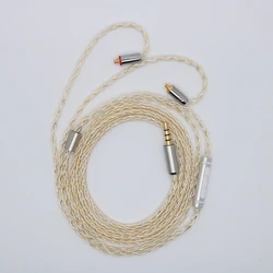 XINHS 8-core microphone with+/- volume button 5N silver plated copper upgraded HIFI headphone cable