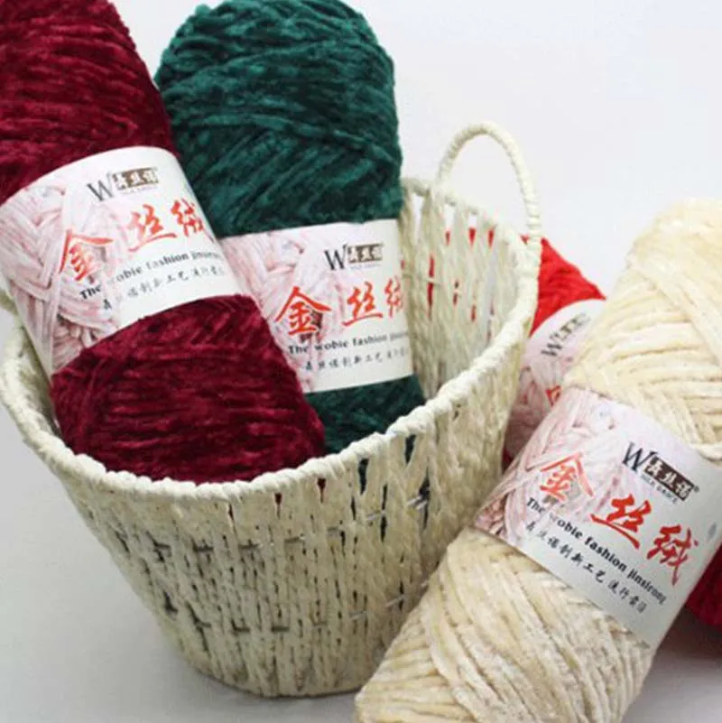 100g/ball Chenille Gold Velvet YarnSoft Warm Scarf Line Hand Woven Yarn Hand-knitted Crochet Thread