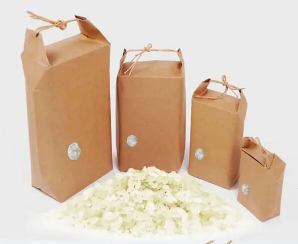 

100pcs New product rice paper packaging/Tea packaging cardboard paper bag/weddings kraft paper bag Food Storage Standing Paper