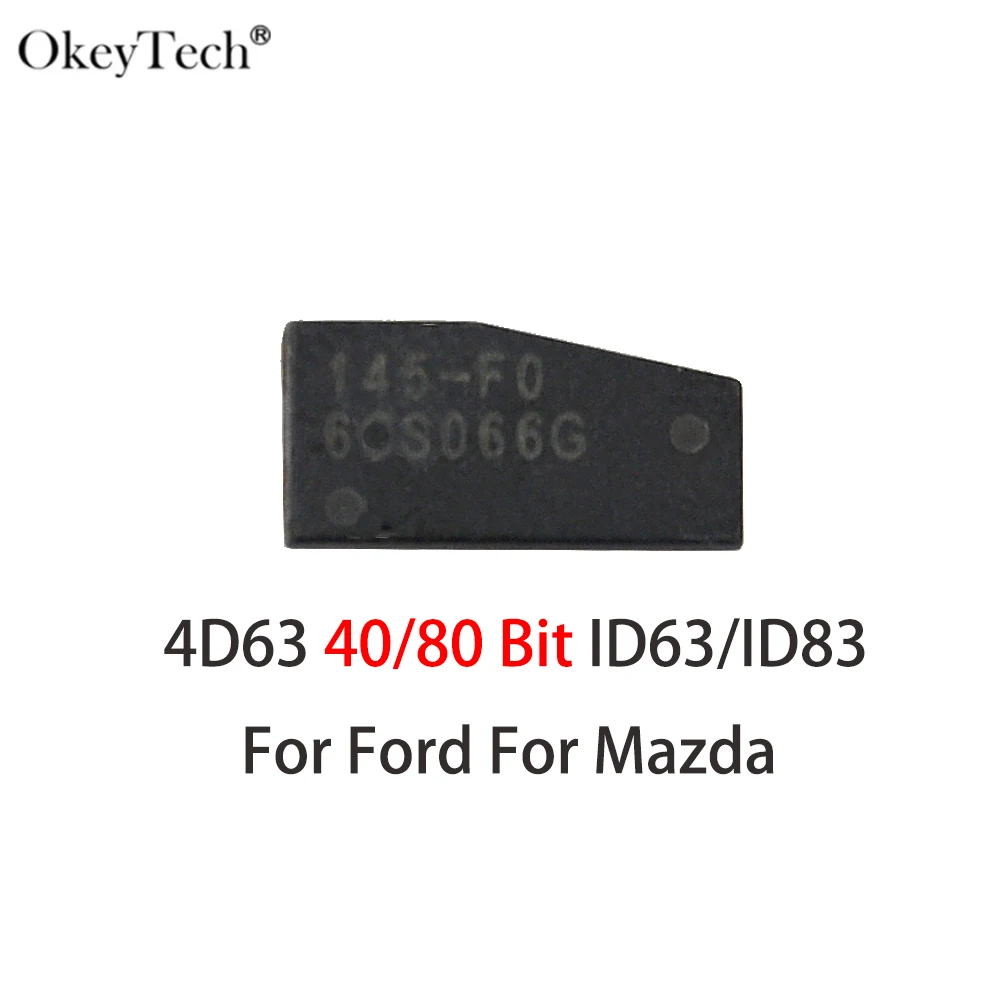 

Okeytech 1PC 100% Original ID83 4D63 40/80Bit Chip For Ford For Mazda Remote Car Key Carbon Chip Auto Transponder Blank Chip