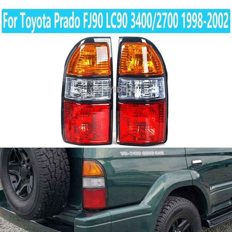 

For Toyota Prado FJ90 LC90 3400/2700 1998 1999 2020 2001 2002 taillight lampshade Tail Light Side Rear Brake Reverse Stop Lamp