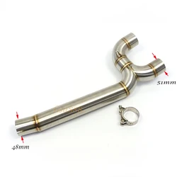 Motorcycle Full Exhaust System Middle Pipe Link Connect Motorcycle Accessories For Yamaha FZ6 FZ6N FZ6S 2004 2005 2006 2007-2009