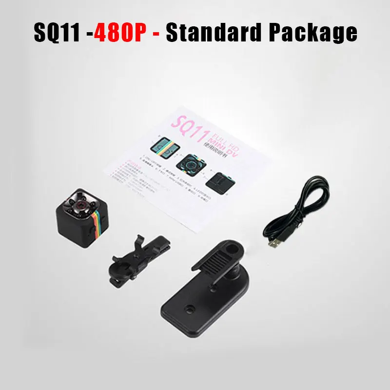 SQ11 Mini Camera 480P 1080P Espia Oculta Secret Gizil Kamera Micro Night Vision Camcorder Small Video Cam Support Hidden TF Card