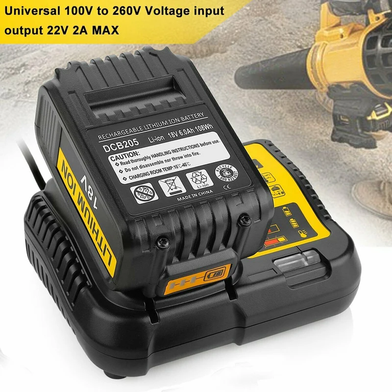 DCB112 DCB118 Lithium Battery Charger For dewalt 10.8V 12V 14.4V 18V 20V DCB206 DCB205 DCB204 DCB203 DCB120,DCB107 DCB115 DCB105