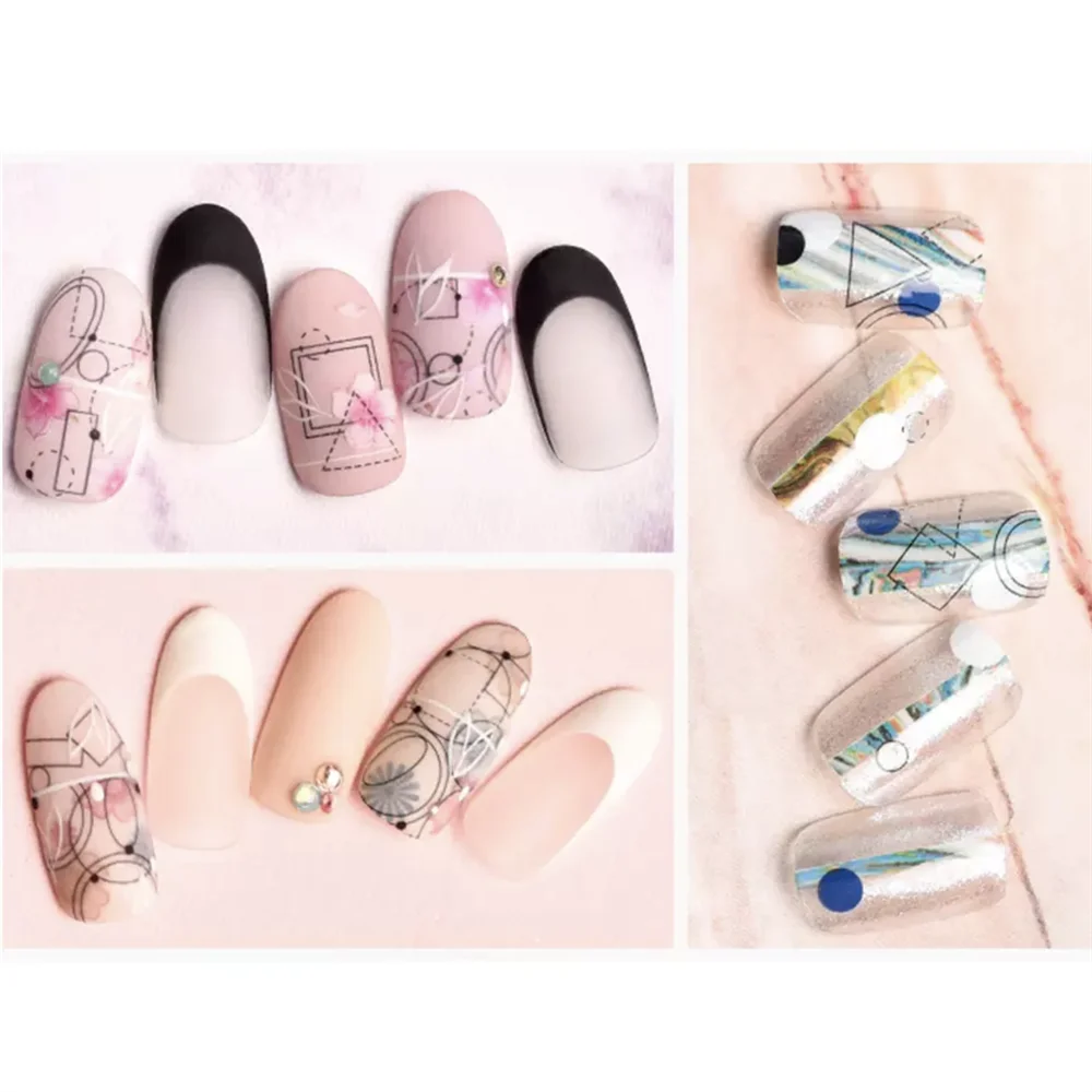 Autocollants 3D pour Nail Art, HAXX-008, HAXX-054, MG-365, forme carrée, triangle, 3D, colle arrière, curseur, décoration, ornement