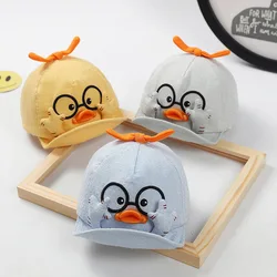 Malha bonés de beisebol para crianças, 2 estilos, adorável cartoon pato algodão chapéus para meninas e meninos, guarda-sol ao ar livre, headwear 1 a 10m, verão