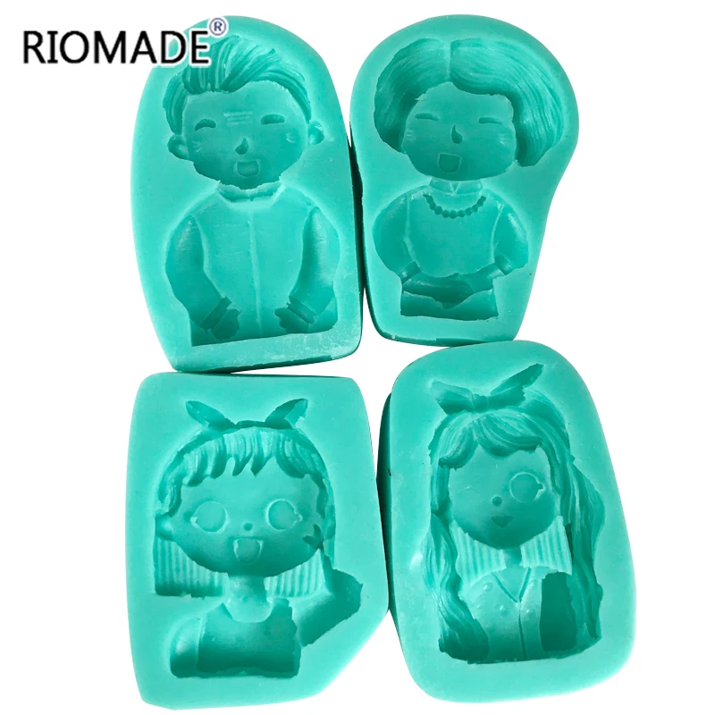 Mother Father Sister Styles Family Silicone Molds Fondant Cake Decorating Tools Chocolate Biscuit Sugarcraft Fridge Magnet Mould