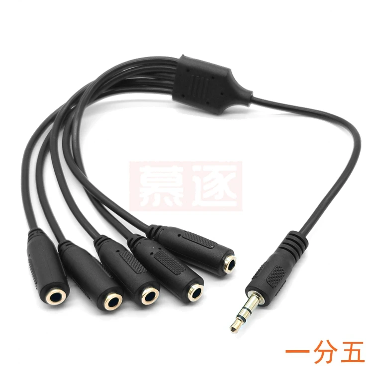 Cabo estéreo trrs macho para 3x1/8 polegadas, 3.5mm, conector estéreo, fêmea, 3.5mm, divisor de áudio estéreo, banhado a ouro, 3.5mm (1/8 polegadas)